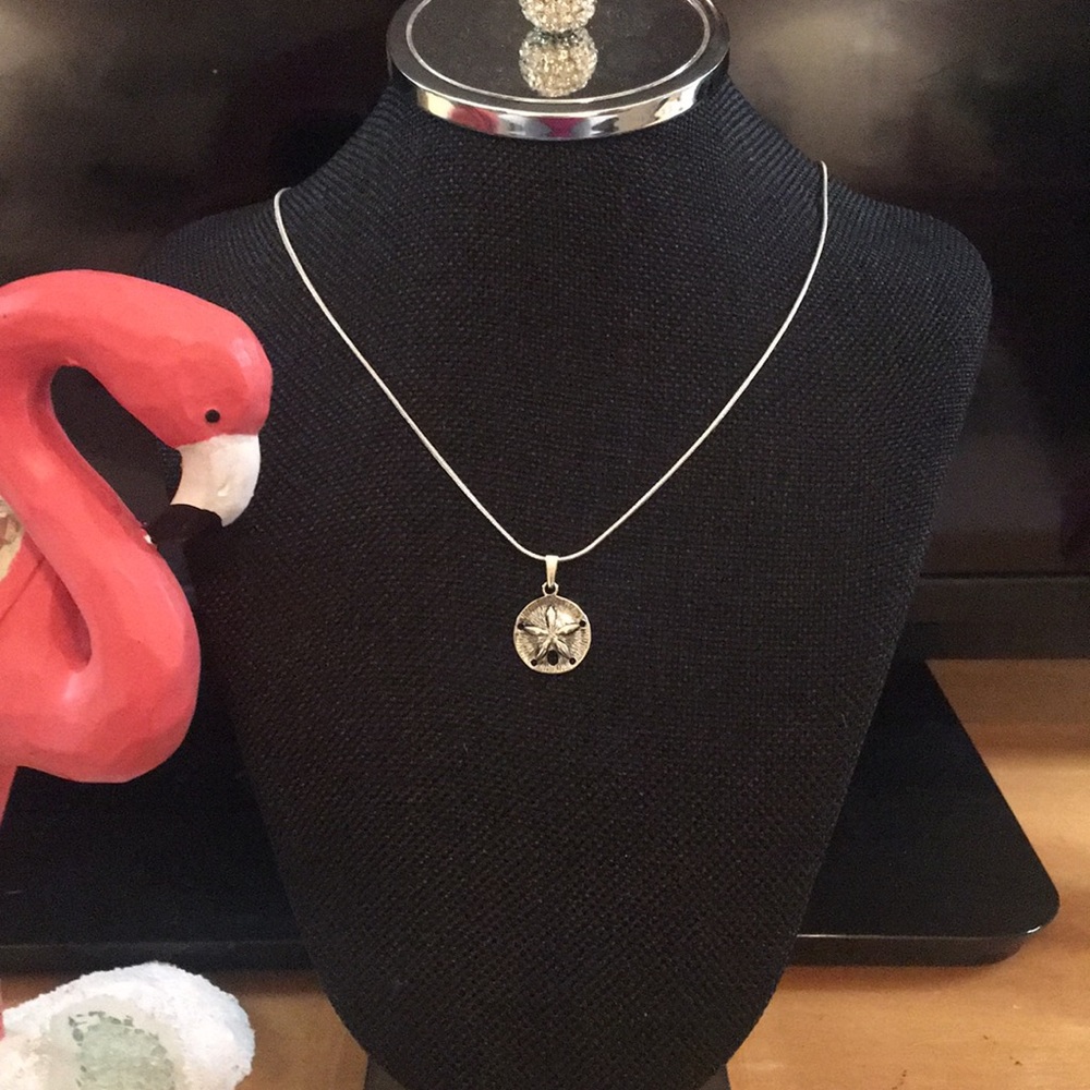 NEW. Coastal Silver Sand Dollar Necklace